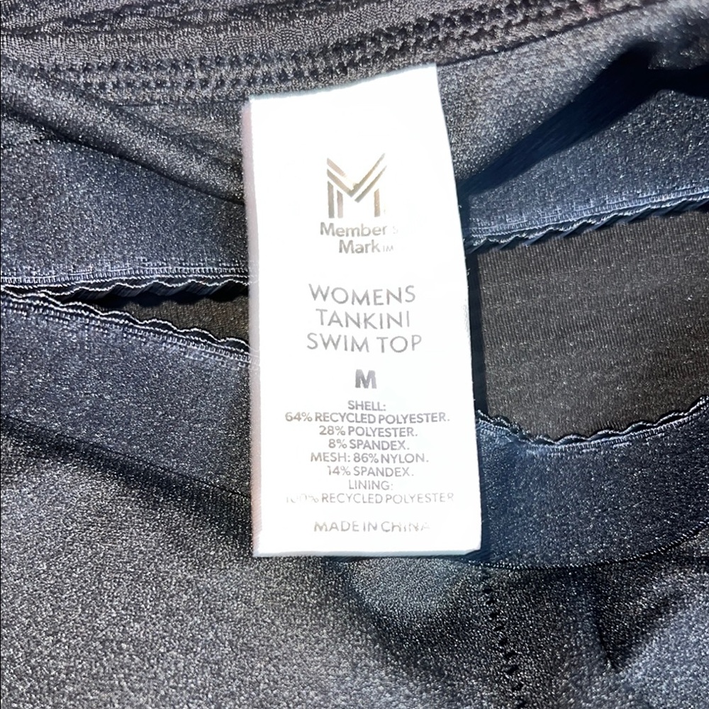 Members Mark Elegant Black Textured Tankini Swim Top - Picture 8 of 8